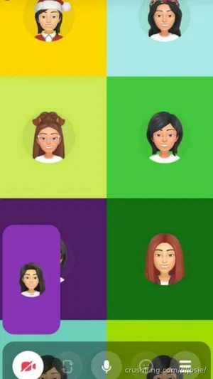 Cartoon avatars of women with various hairstyles and accessories on colorful backgrounds.