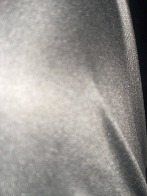 Close-up of shiny silver sequined fabric.